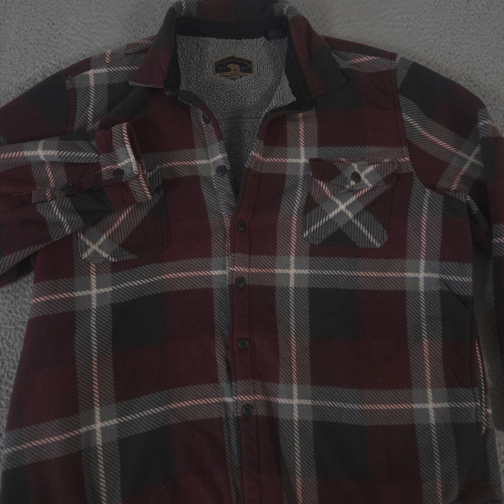 Freedom Foundry Jacket Mens XXL Multi Plaid Fleece Sherpa Lined Shacket Coat